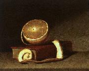 Raphaelle Peale Still Life with Orange and Book painting